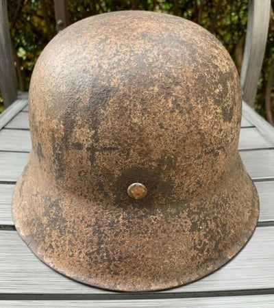 Ancien Casque Camoufle Allemand  - 2ème Guerre
