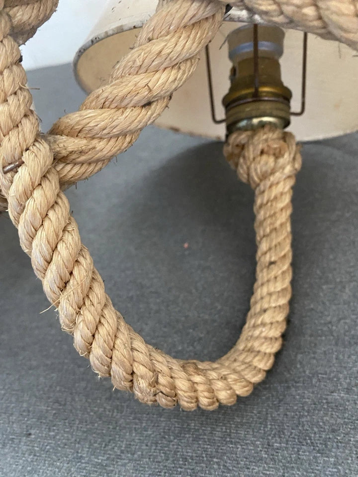 Audoux Minet Ancienne Paire D’appliques En Corde Barre Bateau Marine