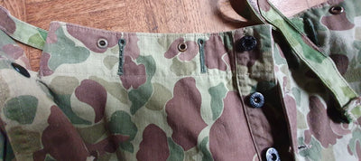 Ensemble HBT US veste + pant. réversible camouflé USMC Armée française Indochine