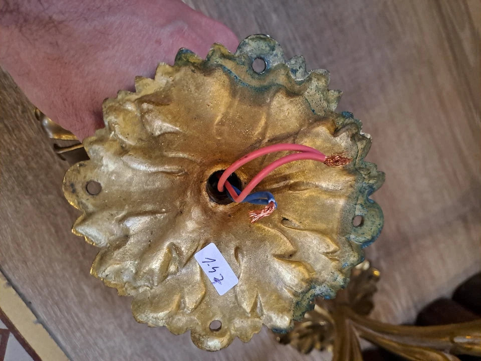 Paire D'Appliques ou Plafonniers En Bronze Art Nouveau