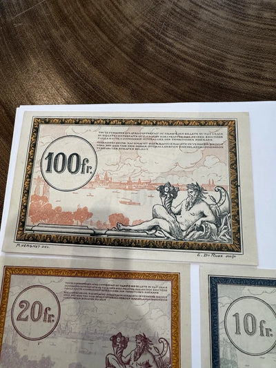 Lot Billets Bon Pour Régie Des Chemin De Fer Des Territoires Occupés Ancien