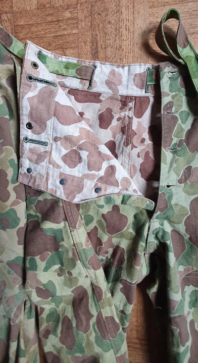 Ensemble HBT US veste + pant. réversible camouflé USMC Armée française Indochine