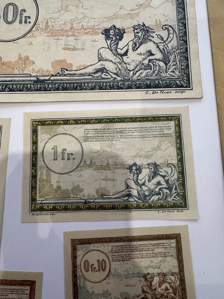 Lot Billets Bon Pour Régie Des Chemin De Fer Des Territoires Occupés Ancien