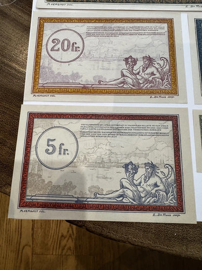 Lot Billets Bon Pour Régie Des Chemin De Fer Des Territoires Occupés Ancien