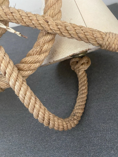 Audoux Minet Ancienne Paire D’appliques En Corde Barre Bateau Marine