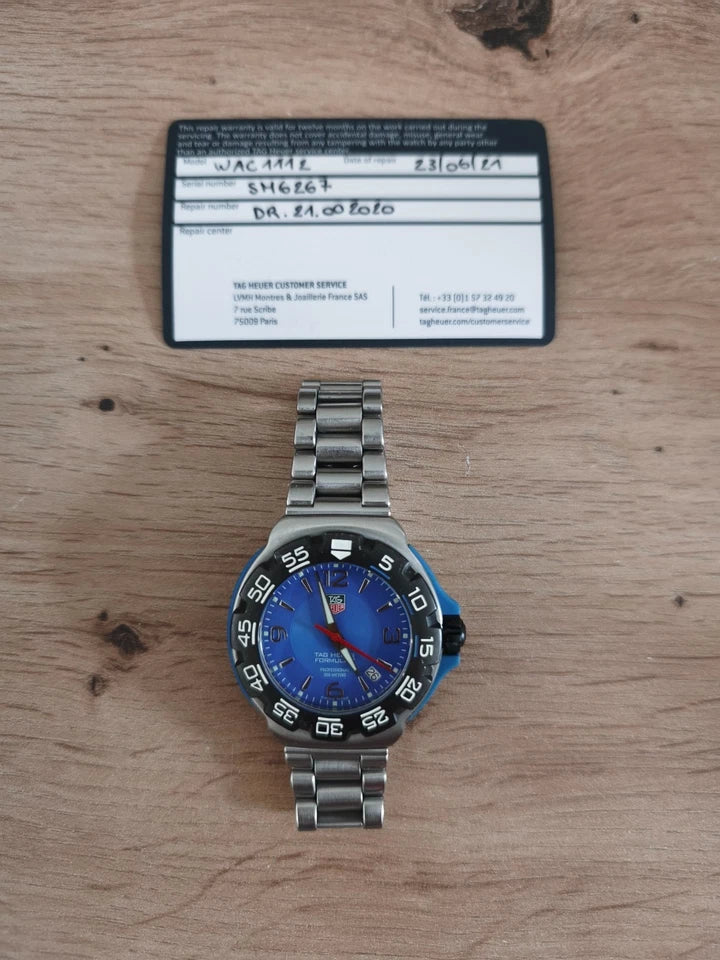 Montre TAG Heuer Formula 1 WAC1112 Quartz 41mm Acier Bleu Full Set Boite Papiers