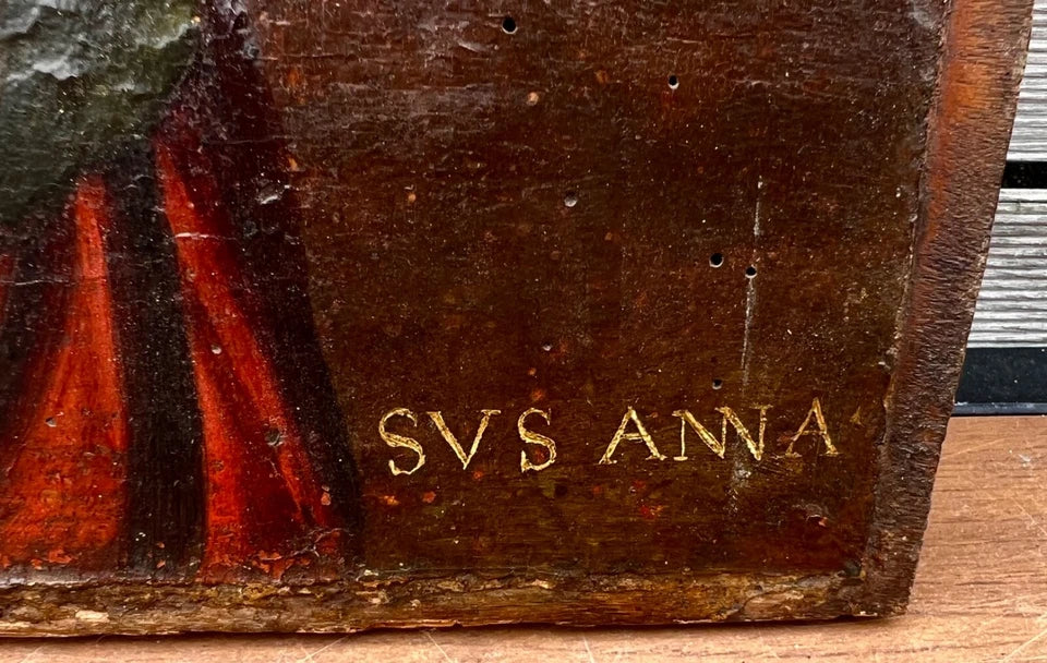 Ancien Tableau Sainte Anna École Veneto Dalmate 1600 Religieux Haute Époque