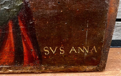 Ancien Tableau Sainte Anna École Veneto Dalmate 1600 Religieux Haute Époque