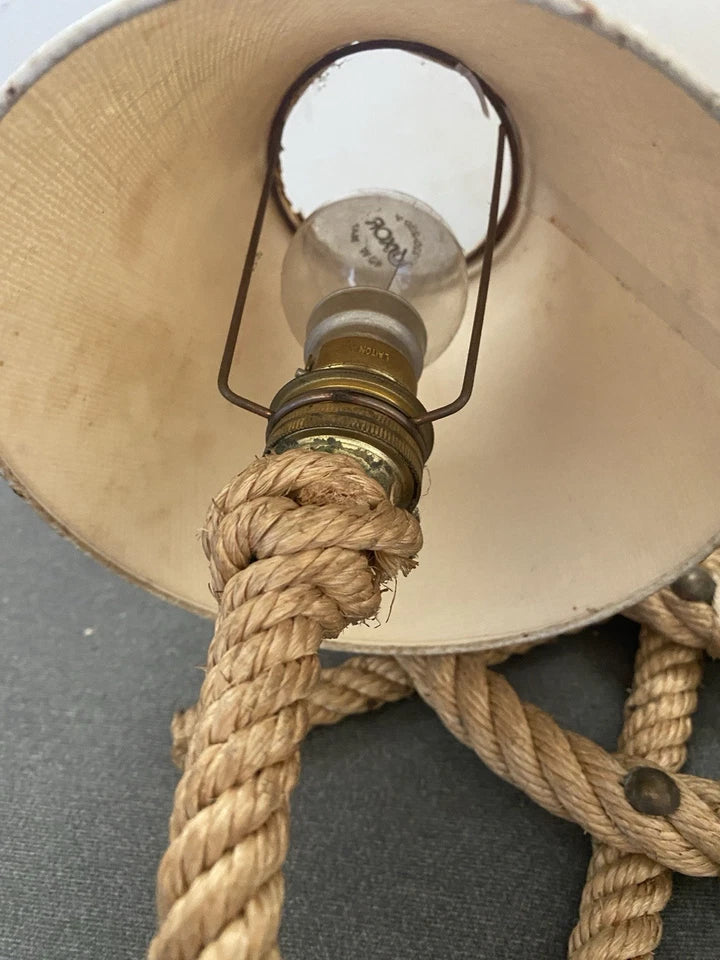 Audoux Minet Ancienne Paire D’appliques En Corde Barre Bateau Marine