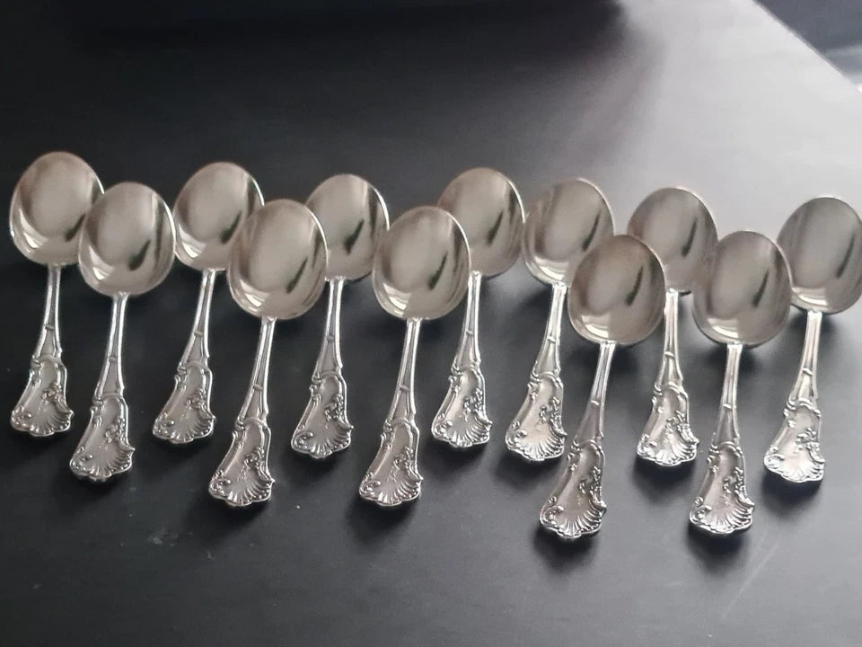 Ensemble De 12 Cuillères À Café En Argent Massif De L'Orfèvre Henri Soufflot