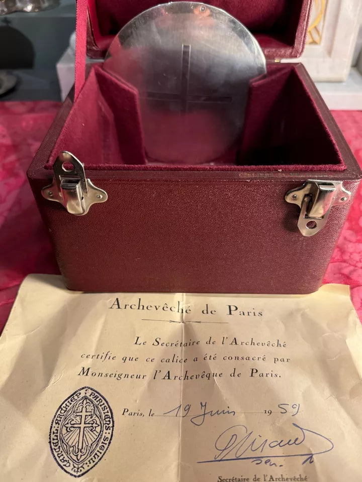 Calice Consacrée Et Patène Par l'Atelier Saint François à Paris - Circa 1950