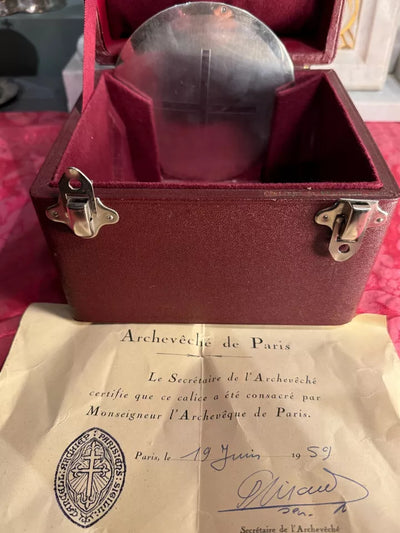 Calice Consacrée Et Patène Par l'Atelier Saint François à Paris - Circa 1950