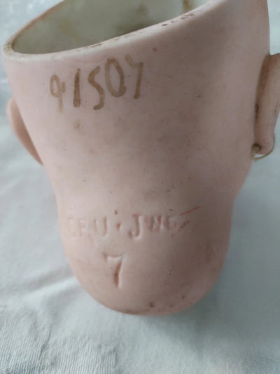 Authentique Tête De Poupée Bru Ancienne Biscuit Porcelaine Bouche Fermée