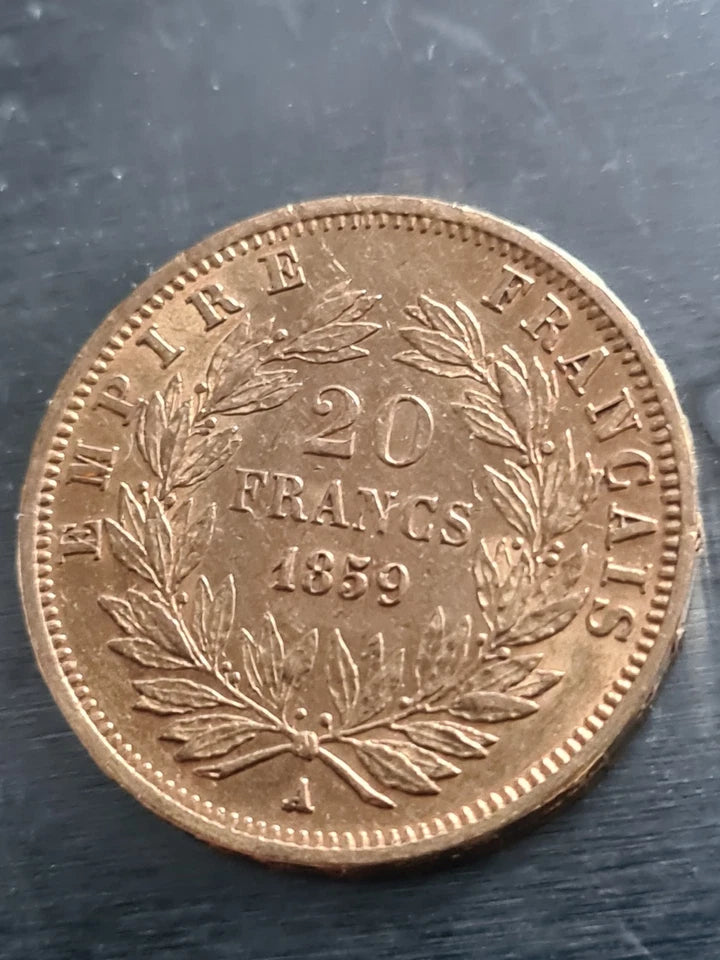 Pièce 20 Francs Or - Napoléon III - Tête Nue 1859