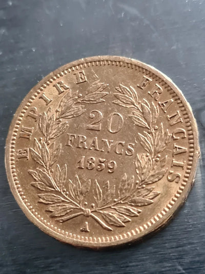 Pièce 20 Francs Or - Napoléon III - Tête Nue 1859