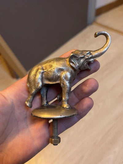 Ancienne Mascotte Automobile Bronze Elephant Bouchon Radiateur Mascote Auto
