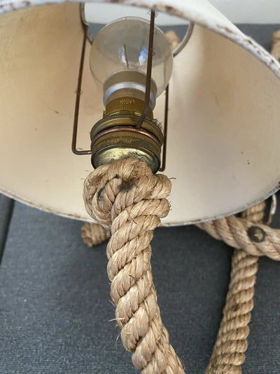 Audoux Minet Ancienne Paire D’appliques En Corde Barre Bateau Marine