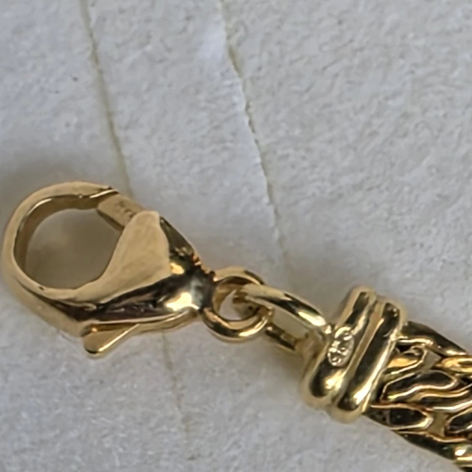 Collier Or Jaune 18 Carats 7501000 – Maille Tressée – Poinçon Tête d'Aigle