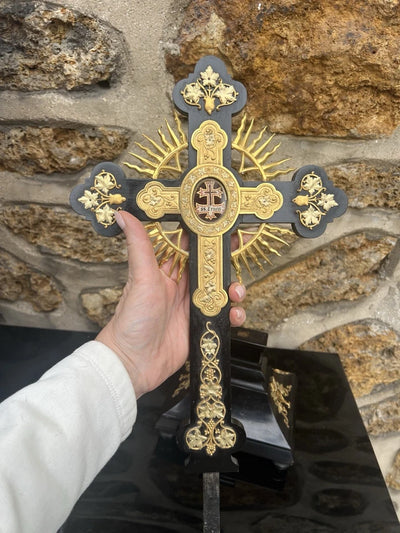 Croix Reliquaire , Relique De La Vraie Croix ,SS CRUCIS, Croix Staurotheque XIXE