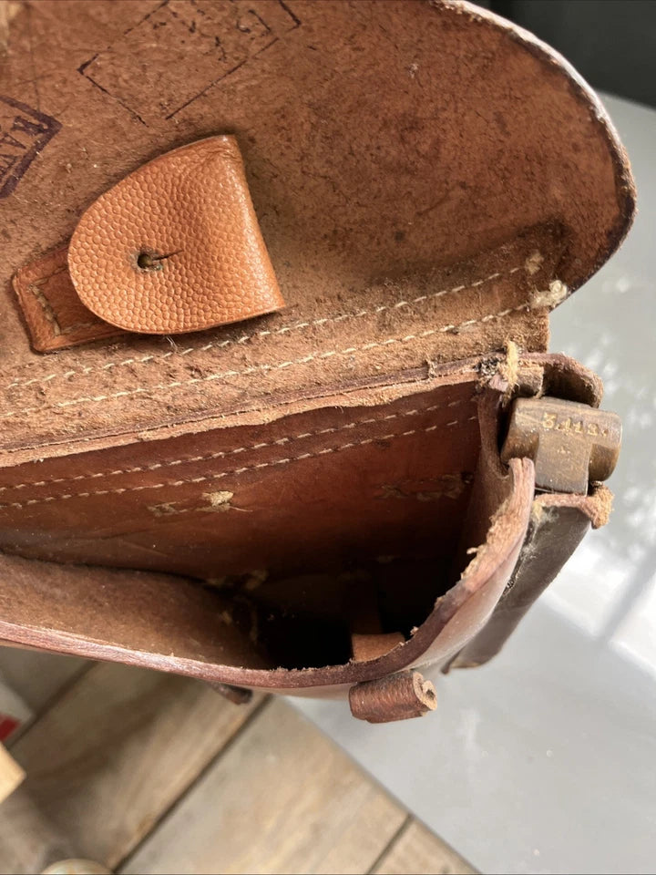 Etui Holster En Cuir Rigide Pour Luger P08 ( P 08 ) Brun Brown Ww2