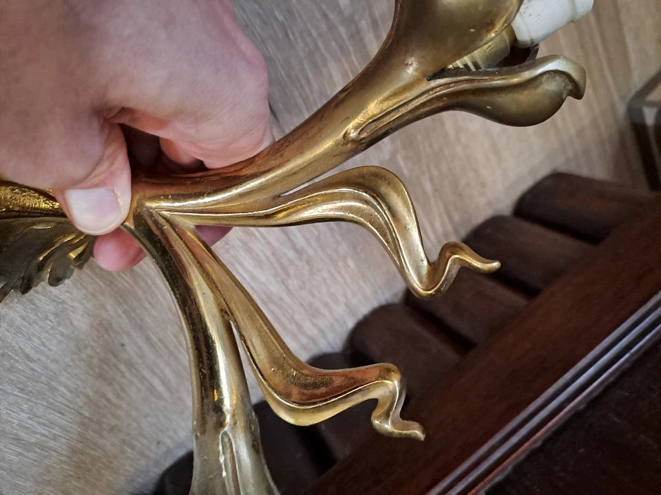 Paire D'Appliques ou Plafonniers En Bronze Art Nouveau