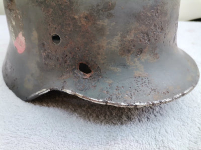Casque Allemand troupe ww2 original - impacté