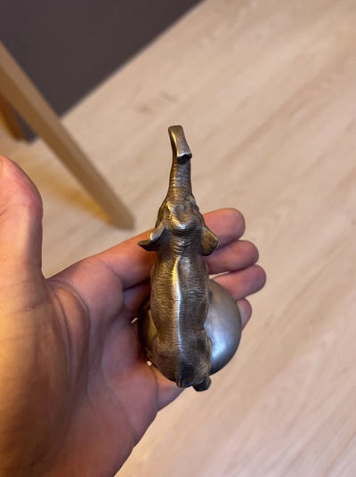 Ancienne Mascotte Automobile Bronze Elephant Bouchon Radiateur Mascote Auto