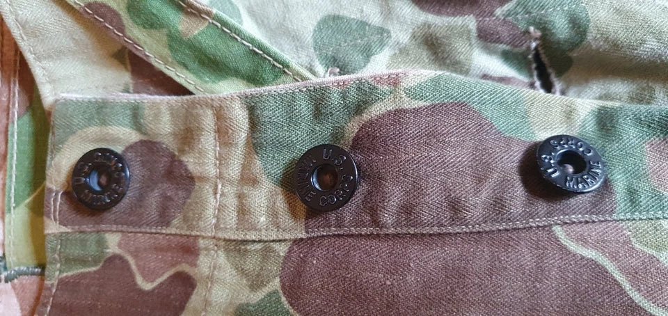 Ensemble HBT US veste + pant. réversible camouflé USMC Armée française Indochine