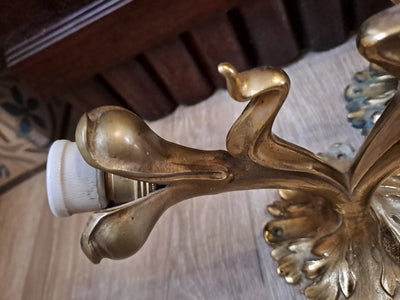 Paire D'Appliques ou Plafonniers En Bronze Art Nouveau