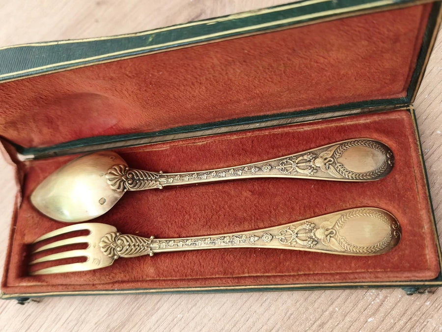 Coffret De Couvert Dit Joséphine Poinçoinné Au Vieillard, Argent Empire