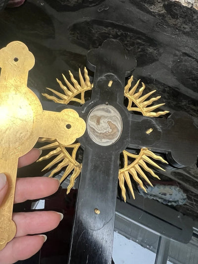 Croix Reliquaire , Relique De La Vraie Croix ,SS CRUCIS, Croix Staurotheque XIXE