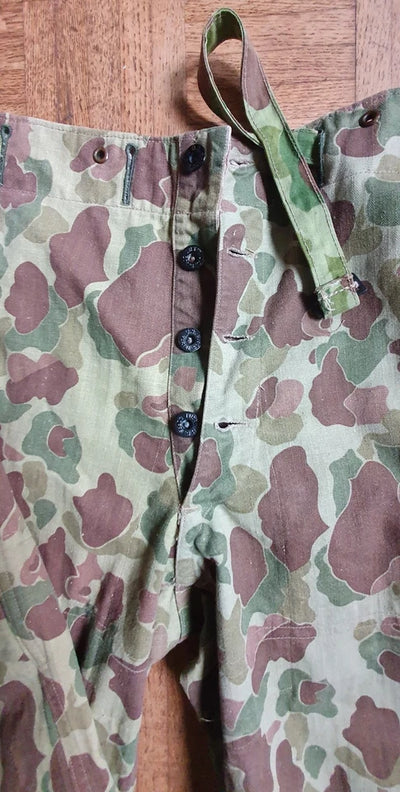 Ensemble HBT US veste + pant. réversible camouflé USMC Armée française Indochine