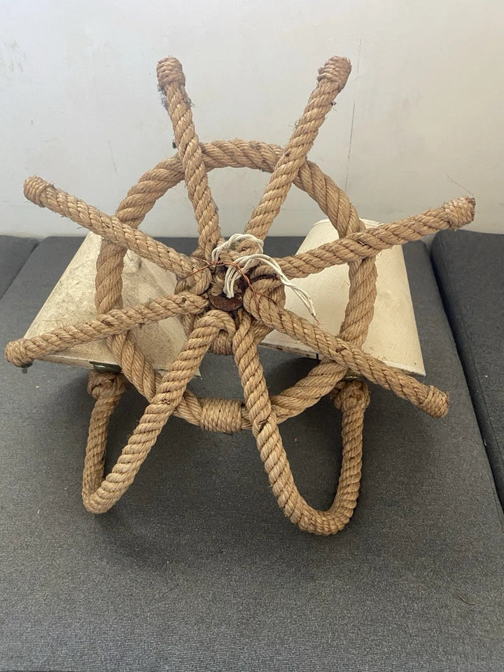Audoux Minet Ancienne Paire D’appliques En Corde Barre Bateau Marine