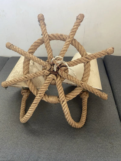 Audoux Minet Ancienne Paire D’appliques En Corde Barre Bateau Marine