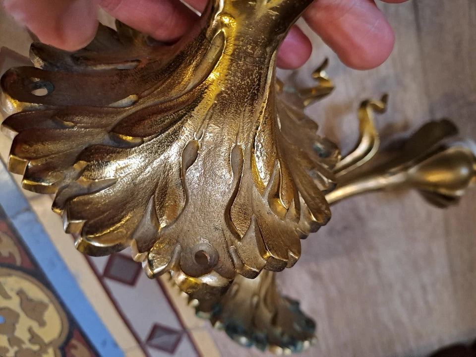 Paire D'Appliques ou Plafonniers En Bronze Art Nouveau