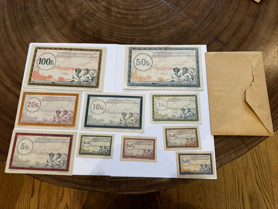 Lot Billets Bon Pour Régie Des Chemin De Fer Des Territoires Occupés Ancien