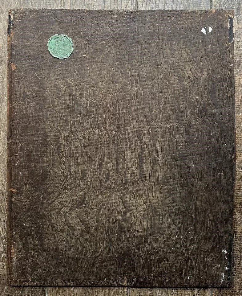 Tableau Ancien Flamand 17ème Scène de Taverne Auberge Peinture Cachet Cire Russe