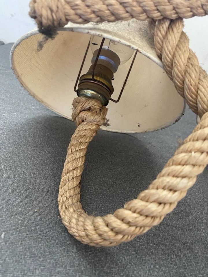 Audoux Minet Ancienne Paire D’appliques En Corde Barre Bateau Marine