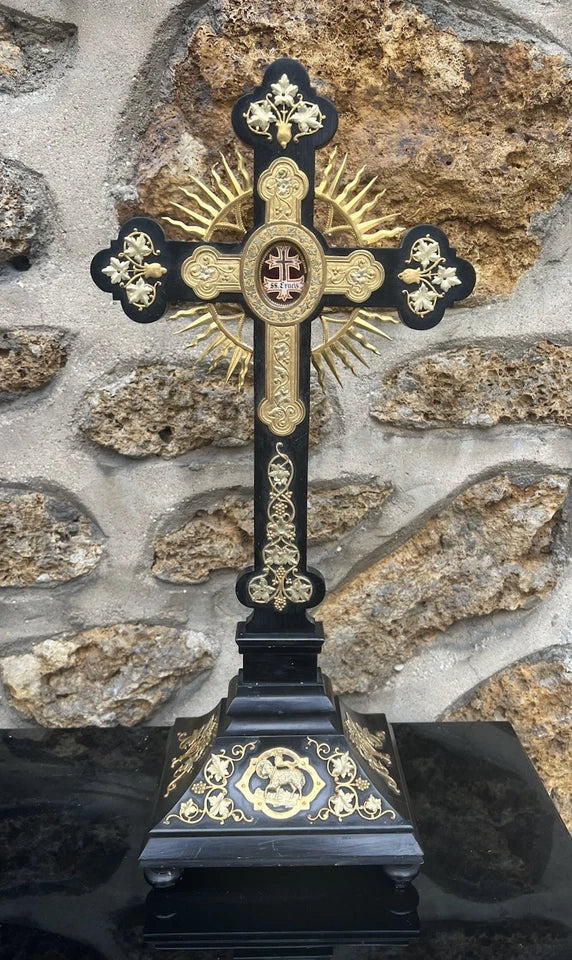 Croix Reliquaire , Relique De La Vraie Croix ,SS CRUCIS, Croix Staurotheque XIXE